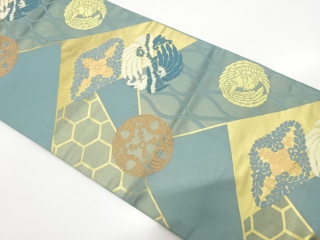 JAPANESE KIMONO / KIRIBAME-STYLE HOUOU NI HANA / CLASSIC PATTERN WOVEN